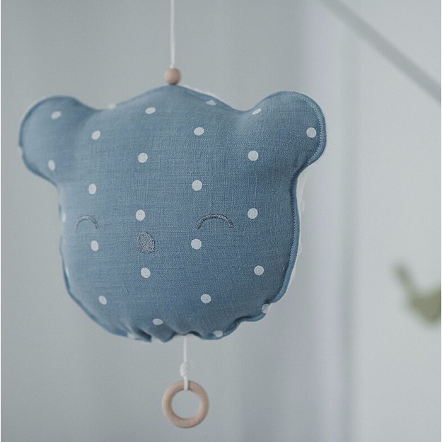 BLUE Teddy bear musical pillow